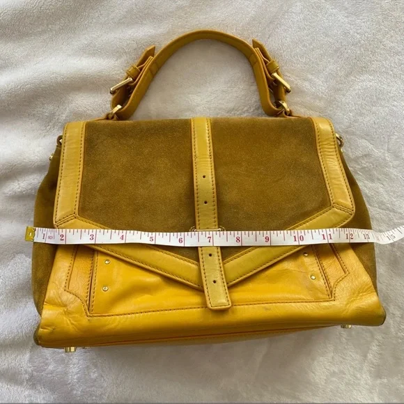 Tory Burch 797 Suede & Leather Satchel Bag - Picture 13 of 15